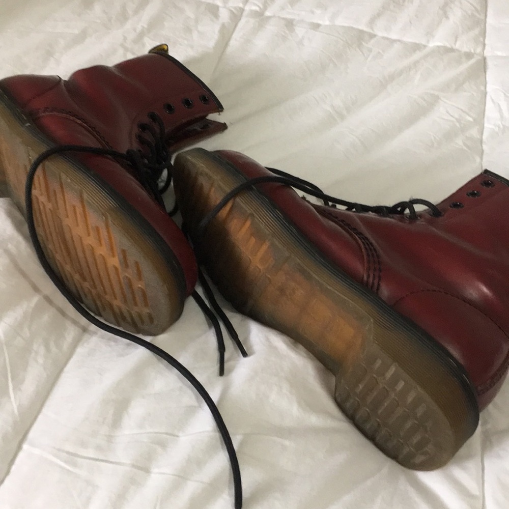 Dr. Martens Red 1460 Combat Boots - Picture 3 of 5